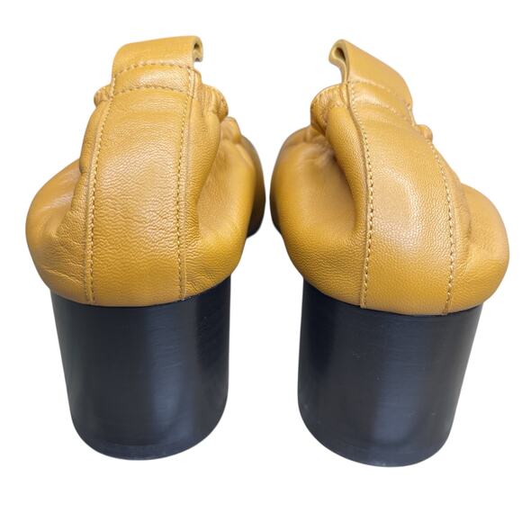 Everlane The Day Leather Heel Size 5.5 Mustard Yellow comfort shoes preppy - Picture 7 of 11